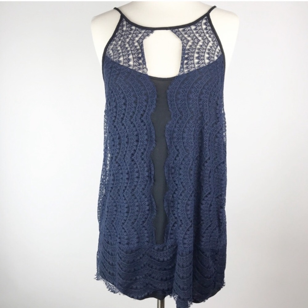 Anthropologie Postmark | Lace Overlay Tank Top